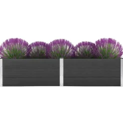 Clearance Hævet plantekasse i WPC - Holdbar & moderne design | Størrelse: 250x100x54 cm | Farve: Grå Plantningsbænke
