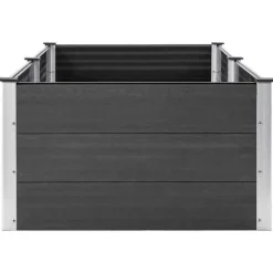 Clearance Hævet plantekasse i WPC - Holdbar & moderne design | Størrelse: 250x100x54 cm | Farve: Grå Plantningsbænke