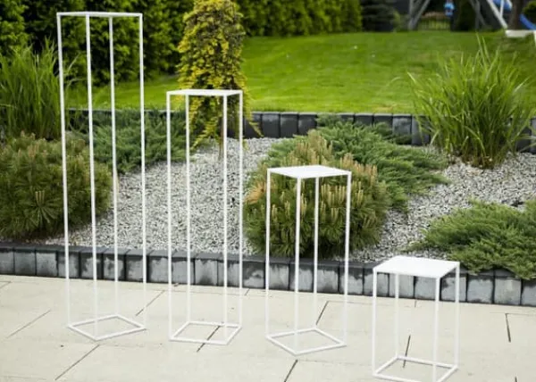 Plantestativer^Hvid moderne stående blomsterstand 100 cm