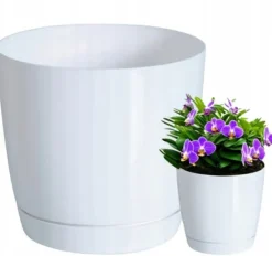 Krukker & Plantebeholdere^Hvid urtepotte med underkop COUBI DUOP280-S449