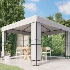 Hot Hvid 3x3 m pavillon med dobbelttag - Robust og vandafvisende | Farve: Hvid | Størrelse: 3x3 m Telte & Lysthuse