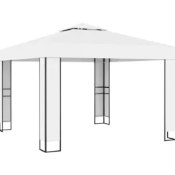 Hot Hvid 3x3 m pavillon med dobbelttag - Robust og vandafvisende | Farve: Hvid | Størrelse: 3x3 m Telte & Lysthuse
