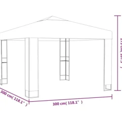 Hot Hvid 3x3 m pavillon med dobbelttag - Robust og vandafvisende | Farve: Hvid | Størrelse: 3x3 m Telte & Lysthuse