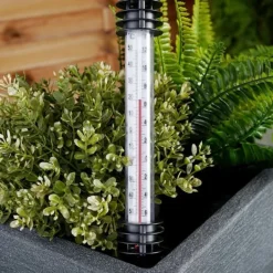 Regnmåler^Hvidt eksternt termometer, indsat, 23 cm