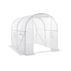 Clearance Hvidt plastikdrivhus, 250 x 200 x 200 cm Drivhus