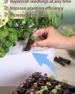 Outlet Hydroponics 16 kapsler vækstsystem sæt urtehave med LED-lys vækstpotte indendørs havepotte til hjemmekontor Kit Til Plante- & Urtedyrkning