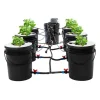 Kit Til Plante- & Urtedyrkning^Hydroponisk dyrkning - DWC system - 7 spande - 20 L pr. spand - EU-stik 220–240 V 9 W - 30×38 cm - Sort