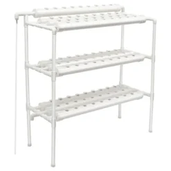 Kit Til Plante- & Urtedyrkning^Hydroponisk dyrkningsanlæg - Havekit - 3 niveauer - 90 plantepladser - Fritstående - EU-stik - 102×40×100 cm - Hvid