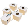 New Hydroponisk dyrkningsanlæg - 4-spands drypvandingskit indendørs - Hver spand 11 L - Pumpe 220–240 V/50 Hz - 4 W - 300 L/t - PP-plast Kit Til Plante- & Urtedyrkning