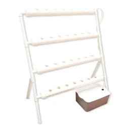 Kit Til Plante- & Urtedyrkning^Hydroponisk dyrkningskit, PVC-konstruktion, automatisk vandingssystem,Hvid