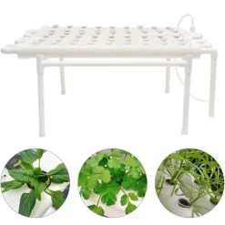 Kit Til Plante- & Urtedyrkning^Hydroponisk dyrkningssæt - 6-rørssystem - 54 plantepladser - 1 lag - PVC - Komplet sæt - Hvid