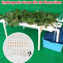 Best Hydroponisk dyrkningssæt - 1-lags system - 36 plantehuller - Huldiameter 3,2 cm - PVC-U - Vandsparende - Lavendel Kit Til Plante- & Urtedyrkning