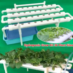 Best Hydroponisk dyrkningssæt - 1-lags system - 36 plantehuller - Huldiameter 3,2 cm - PVC-U - Vandsparende - Lavendel Kit Til Plante- & Urtedyrkning