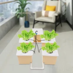 Sale Hydroponisk Dyrkningssæt - 4-Spands System - Pumpe 300 l/t - 11 l Spande - Komplet Sæt - Til Indendørs/Udendørs Kit Til Plante- & Urtedyrkning