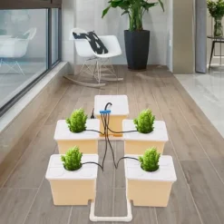 Sale Hydroponisk Dyrkningssæt - 4-Spands System - Pumpe 300 l/t - 11 l Spande - Komplet Sæt - Til Indendørs/Udendørs Kit Til Plante- & Urtedyrkning