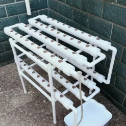 Kit Til Plante- & Urtedyrkning^Hydroponisk Dyrkningssæt - Hydroponisk System - PVC, 2 Niveauer, 72 Huller, Til Stiklinger & Frø, Indendørs Dyrkning - Hvid