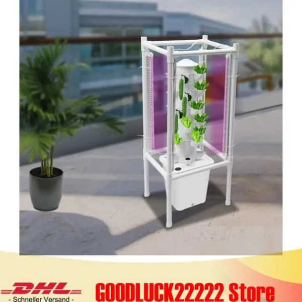 Kit Til Plante- & Urtedyrkning^Hydroponisk dyrkningssæt - Planteskolepotter - Vandpumpe & slangeadapter - Vandstandsmåler - Fødevaregodkendt PP - Pladsbesparende design - Hvid