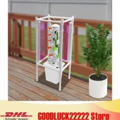 Kit Til Plante- & Urtedyrkning^Hydroponisk dyrkningssæt - Planteskolepotter - Vandpumpe & slangeadapter - Vandstandsmåler - Fødevaregodkendt PP - Pladsbesparende design - Hvid