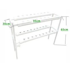 Best Hydroponisk dyrkningssæt - System med 36 huller - To lag - Huldiameter 32 mm - Pumpe 220V/50Hz - Til altan - Vandtank medfølger ikke - Lysegrå Kit Til Plante- & Urtedyrkning