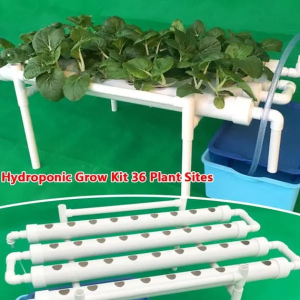 Kit Til Plante- & Urtedyrkning^Hydroponisk dyrkningssæt - 1-lagssystem - 54 huller - PVC-U - Huldiameter 3,2 cm - 4/6 rør - Lilla
