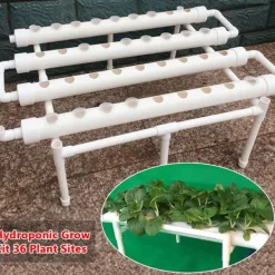 Kit Til Plante- & Urtedyrkning^Hydroponisk dyrkningssæt - 1-lagssystem - 54 huller - PVC-U - Huldiameter 3,2 cm - 4/6 rør - Lilla