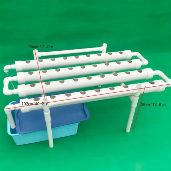 Kit Til Plante- & Urtedyrkning^Hydroponisk dyrkningssæt - 1-lagssystem - 54 huller - PVC-U - Huldiameter 3,2 cm - 4/6 rør - Lilla