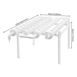 Kit Til Plante- & Urtedyrkning^Hydroponisk dyrkningssæt - 1-lags system - 4 rør - 36 plantehuller - Rør Ø 6,3 cm - Hul Ø 3,2 cm - Plast - Hvid