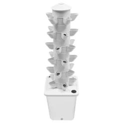Hot Hydroponisk dyrkningssæt - Vertikalt plantetårn - 6 lag - 30 plantehuller - 10 l vandtank - Til grøntsager & urter - Hvid Kit Til Plante- & Urtedyrkning