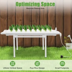 Hot Hydroponisk Dyrkningssæt - 1-Lags System - 36 Plantehuller - PVC-U - Huldiameter 3,2 cm - Rør Ø 6,3 cm - Hvid Kit Til Plante- & Urtedyrkning