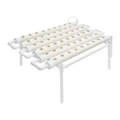 Hot Hydroponisk Dyrkningssæt - 1-Lags System - 36 Plantehuller - PVC-U - Huldiameter 3,2 cm - Rør Ø 6,3 cm - Hvid Kit Til Plante- & Urtedyrkning