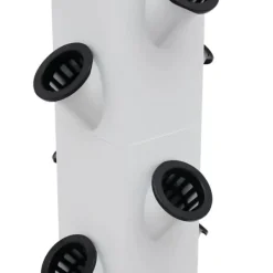 Kit Til Plante- & Urtedyrkning^Hydroponisk dyrkningssæt - Vertikalt plantetårn - 56 huller - Vandpumpe - 30 l tank - EU/US-stik - 80×20×165 cm - Hvid