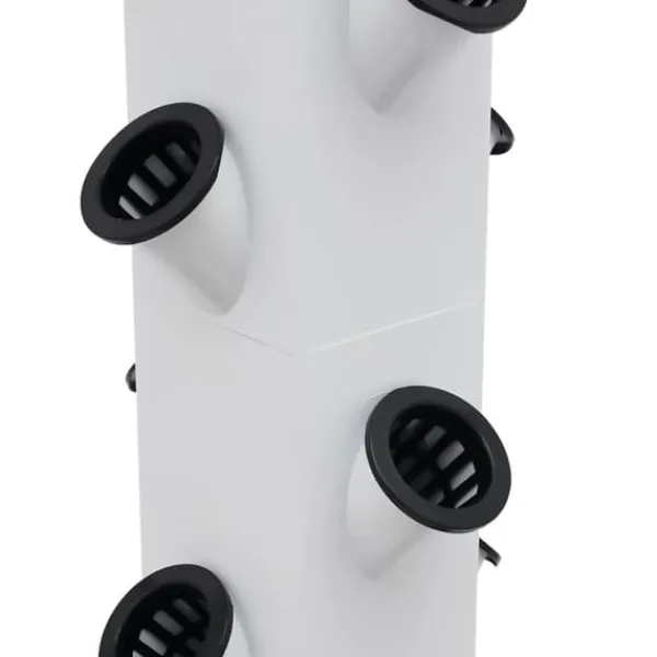 Kit Til Plante- & Urtedyrkning^Hydroponisk dyrkningssæt - Vertikalt plantetårn - 56 huller - Vandpumpe - 30 l tank - EU/US-stik - 80×20×165 cm - Hvid