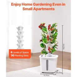 Kit Til Plante- & Urtedyrkning^Hydroponisk Dyrkningssystem 30 Pods, Smart Hydroponisk Tårn, Effektiv Vandcirkulation