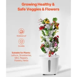 Kit Til Plante- & Urtedyrkning^Hydroponisk Dyrkningssystem 30 Pods, Smart Hydroponisk Tårn, Effektiv Vandcirkulation