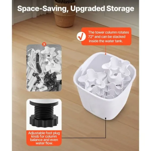 Kit Til Plante- & Urtedyrkning^Hydroponisk Dyrkningssystem 30 Pods, Smart Hydroponisk Tårn, Effektiv Vandcirkulation