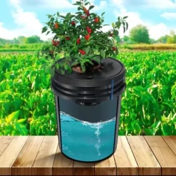 Kit Til Plante- & Urtedyrkning^Hydroponisk dyrkningssystem, Deep Water Culture 4 spande, 30x30x38 cm, sort, PP-materiale