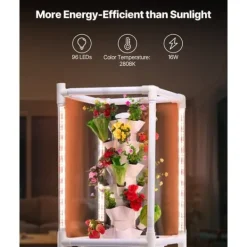 Kit Til Plante- & Urtedyrkning^Hydroponisk Dyrkningssystem med Grow Light, 30 Pods Hydroponiske Tårnhave, Belysning til Indendørs Havebrug