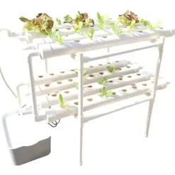 Kit Til Plante- & Urtedyrkning^Hydroponisk dyrkningssystem - Dyrkningssæt - 72 huller - PVC - Til grøntsager - Hvid