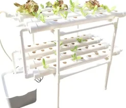 Kit Til Plante- & Urtedyrkning^Hydroponisk dyrkningssystem - Dyrkningssæt - 72 huller - PVC - Til grøntsager - Hvid