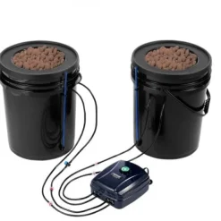 Online Hydroponisk dyrkningssystem, Deep Water Culture 30x30x38 cm, sort, 2 spande Kit Til Plante- & Urtedyrkning