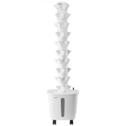 Kit Til Plante- & Urtedyrkning^Hydroponisk dyrkningssystem, 50 pods 10 niveauer, 35x35x131 cm, hvid, indendørs have