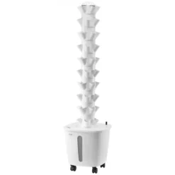 Kit Til Plante- & Urtedyrkning^Hydroponisk dyrkningssystem, 50 pods 10 niveauer, 35x35x131 cm, hvid, indendørs have