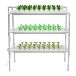 Best Hydroponisk dyrkningssystem, 3-etagers PVC-rørsystem, 90 plantepladser Kit Til Plante- & Urtedyrkning