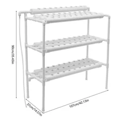 Best Hydroponisk dyrkningssystem, 3-etagers PVC-rørsystem, 90 plantepladser Kit Til Plante- & Urtedyrkning