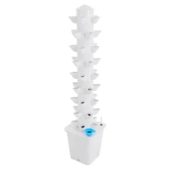 Kit Til Plante- & Urtedyrkning^Hydroponisk dyrkningssystem - Vertikalt tårn - 45 plantehuller - 115 cm - Børsteløs DC-pumpe - 95–245 V EU/US-stik - PP-plast - Hvid