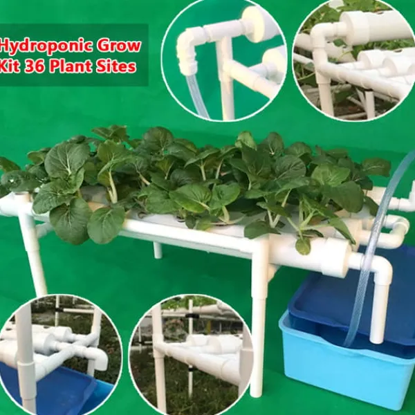 Kit Til Plante- & Urtedyrkning^Hydroponisk dyrkningssystem, 36 plantepladser, effektiv vandanvendelse, PVC-U materiale