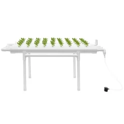 Outlet Hydroponisk dyrkningssystem - NFT rørkit - 1 Niveau - 36 Plantehuller - 4 Rør - PVC-U - Rør Ø6,3 cm - Hulafstand 8 cm - Hvid Kit Til Plante- & Urtedyrkning