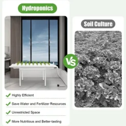 Outlet Hydroponisk dyrkningssystem - NFT rørkit - 1 Niveau - 36 Plantehuller - 4 Rør - PVC-U - Rør Ø6,3 cm - Hulafstand 8 cm - Hvid Kit Til Plante- & Urtedyrkning