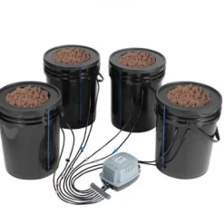 Discount Hydroponisk dyrkningssystem, Deep Water Culture 4 spande 30x30x38 cm, Sort, PP-materiale Kit Til Plante- & Urtedyrkning
