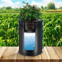 Discount Hydroponisk dyrkningssystem, Deep Water Culture 4 spande 30x30x38 cm, Sort, PP-materiale Kit Til Plante- & Urtedyrkning